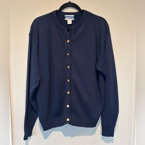 Vintage Pendleton Navy Cardigan with Gold Buttons